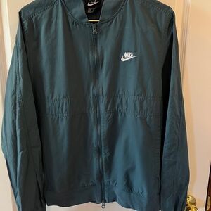 Nike Ladies Medium Hazy Teal/White Canvas Jacket With Dual Zippers- Like NEW!